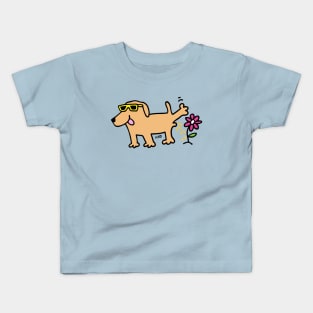 Labrador dog wearing glasses Kids T-Shirt